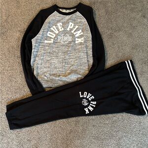 Victoria's Secret PINK Black and Gray Lounge Set